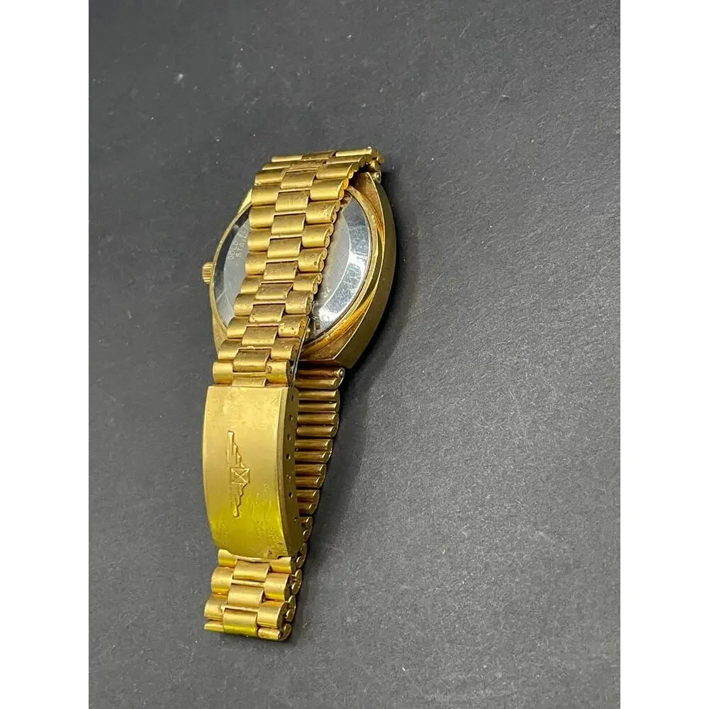 Vintage Longines Electronic Men’s Watch Gold Plate TV Dial Day Date 1.43